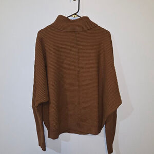 Women's Rielle Terracotta Ribbed Cowl Neck Sweater L